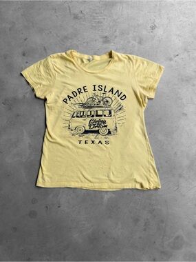 Y2K 2000s Padre Island Texas Baby Tee- S